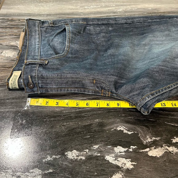 Wrangler Men’s Jeans 40x31 Slim Straight Faded Denim Dark Wash High Rise 38x30 - Picture 8 of 15